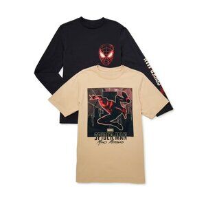Miles Morales SpiderMan  LS/SS Graphic Tee Set